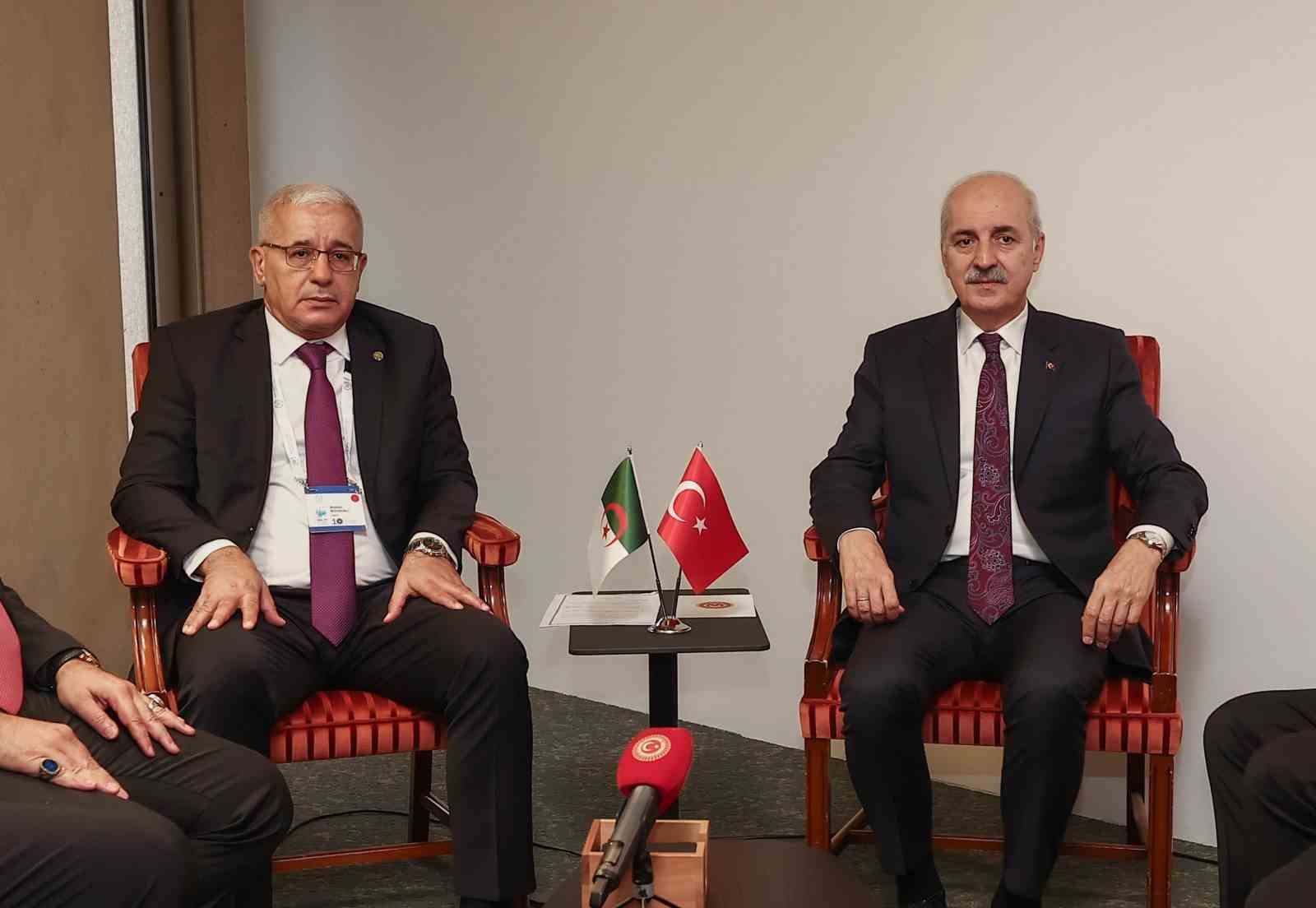 TBMM Başkanı Kurtulmuş ve Cezayirli Mevkidaşı Boughali Görüştü